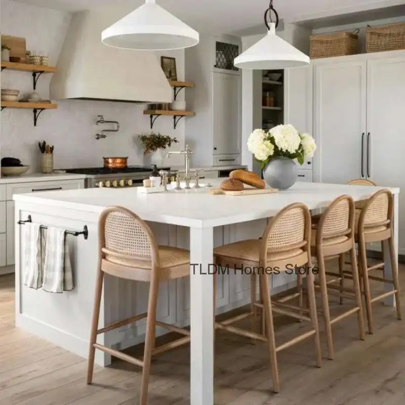 Nordic Light Luxury Solid Bar Chair Wood Vine Weaving Modern Minimalist Home Bar Desk High Feet Bench Small Fresh Front Chair
Nordic Light Luxury Solid Bar Chair Wood Vine Weaving Modern Minimalist Home Bar Desk High Feet Bench Small Fresh Front Chair