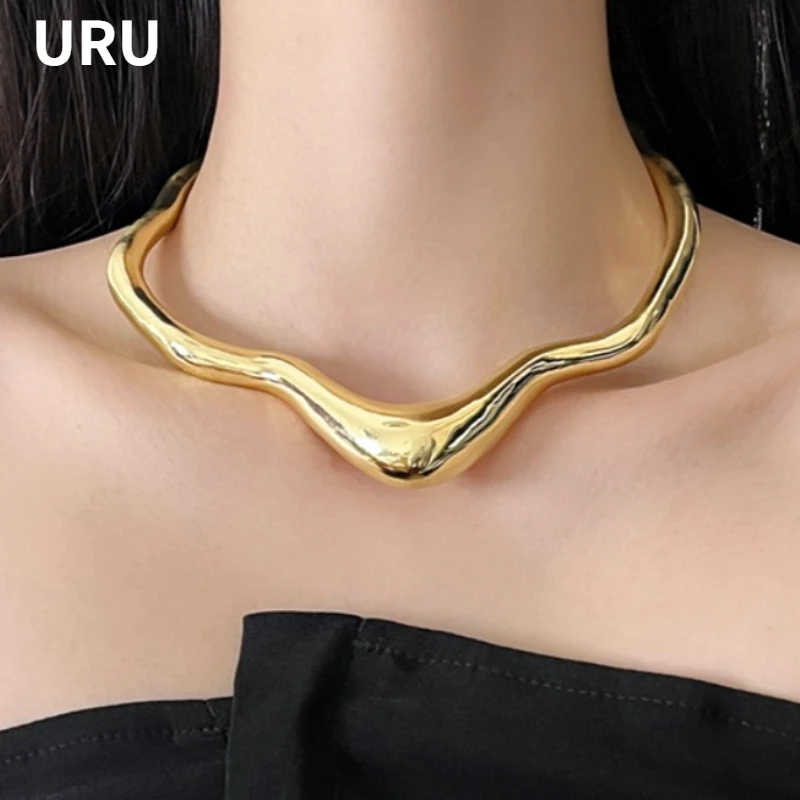 Fashion Jewelry Vintage Temperament Metal Irregular Choker Necklace For Women Party Gifts Simply Design Accessories Hot Selling
Fashion Jewelry Vintage Temperament Metal Irregular Choker Necklace For Women Party Gifts Simply Design Accessories Hot Selling