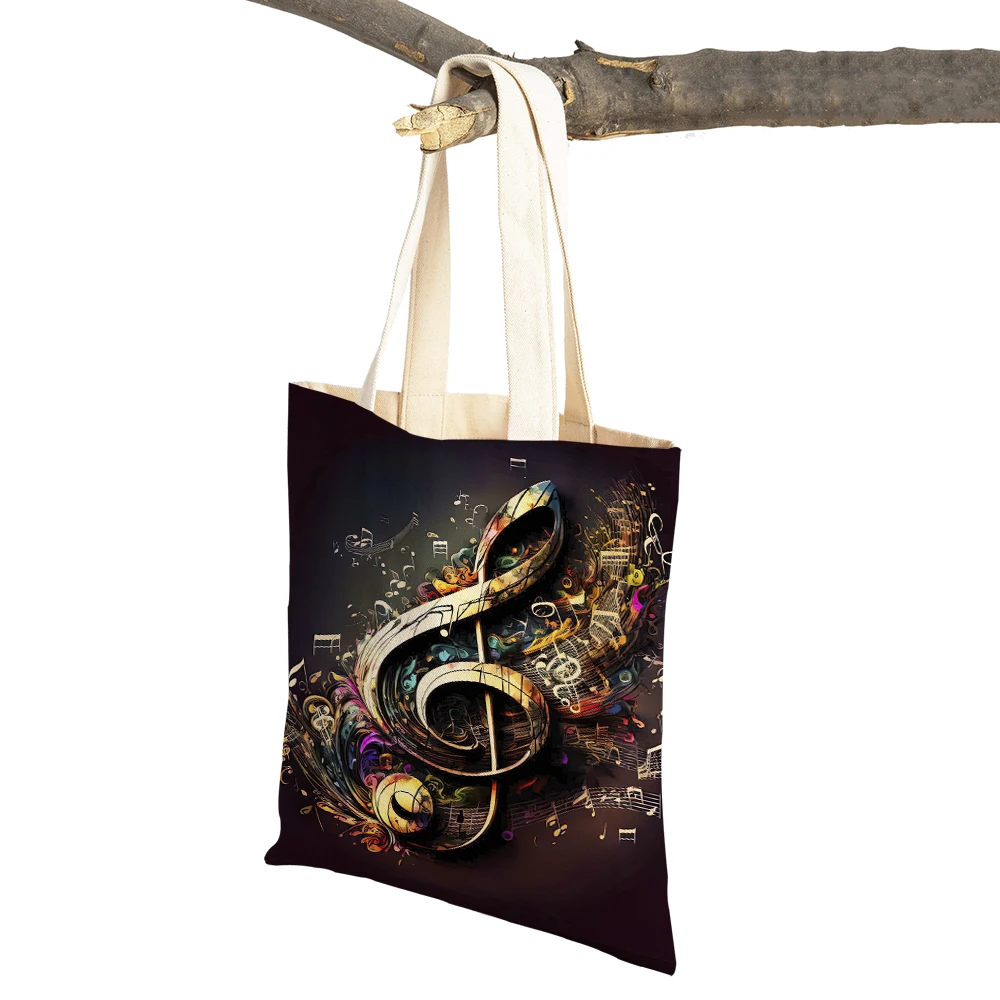 Fashion Colorful Music Note Tote Handbag for Women Shopper Bags Reusable Double Print Casual Eco Lady Canvas Shopping Bag
Fashion Colorful Music Note Tote Handbag for Women Shopper Bags Reusable Double Print Casual Eco Lady Canvas Shopping Bag