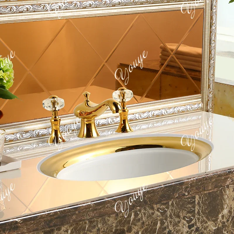 Gi European Gold Under-counter Basin Ceramic Embedded Wash Basin Oval Bathroom Face Chiyang Wash Basin
Gi European Gold Under-counter Basin Ceramic Embedded Wash Basin Oval Bathroom Face Chiyang Wash Basin