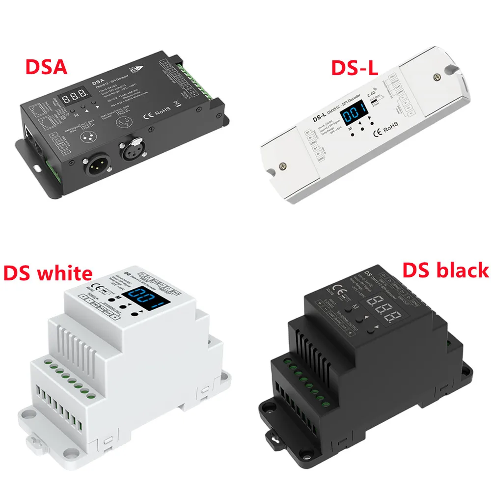 DMX-SPI Decoder RGB SPI remote address chip type R/G/B color DMX512/1990 digital signal SPI drive pixel LED strip 32 change mode
DMX-SPI Decoder RGB SPI remote address chip type R/G/B color DMX512/1990 digital signal SPI drive pixel LED strip 32 change mode