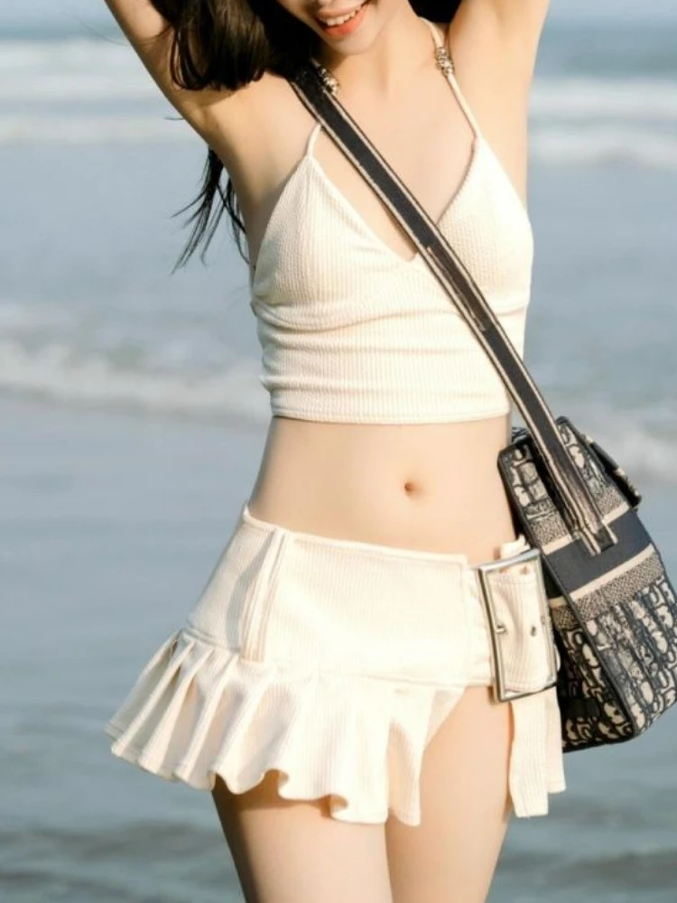 Women Sexy Two Piece Set Knitted Crop Top and Ruffle Mini Skirt Suit Beachwear Summer Holiday Slim Fit Outfit Korean Style 2025
Women Sexy Two Piece Set Knitted Crop Top and Ruffle Mini Skirt Suit Beachwear Summer Holiday Slim Fit Outfit Korean Style 2025
