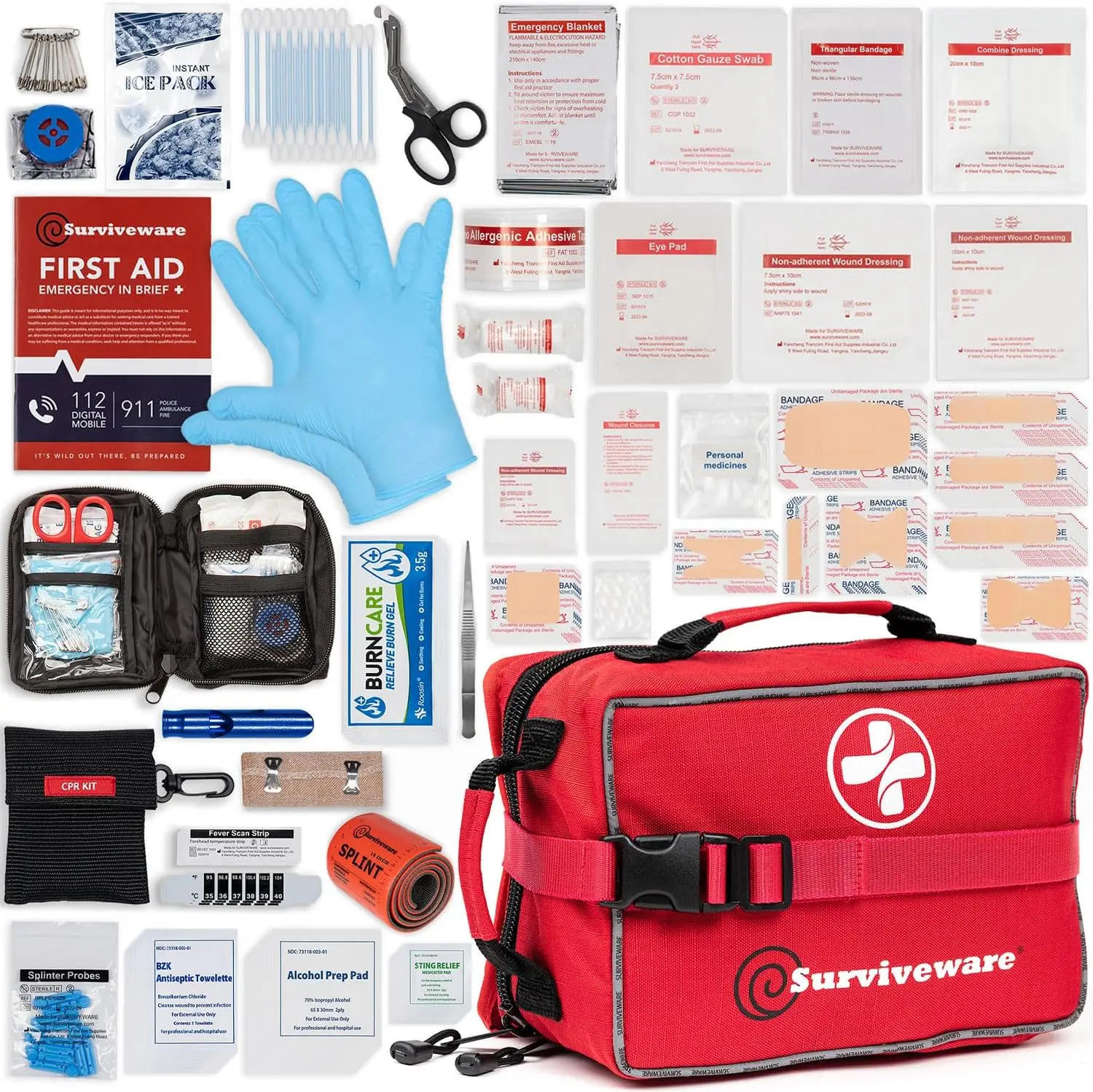 238-Piece Premium Survival First Aid Kit for Travel, Camping & Outdoor Emergencies - Durable & Portable
238-Piece Premium Survival First Aid Kit for Travel, Camping & Outdoor Emergencies - Durable & Portable