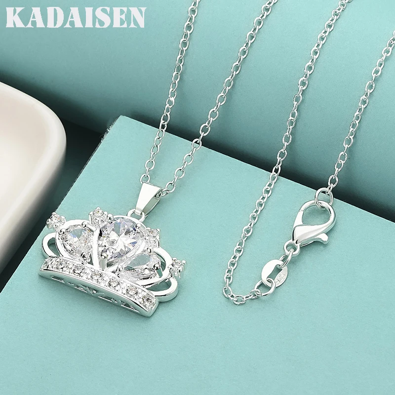 925 Sterling Silver Crown AAAAA Zircon 16-30 Inch Pendant Necklace For Women Fashion Wedding Engagement Jewelry
925 Sterling Silver Crown AAAAA Zircon 16-30 Inch Pendant Necklace For Women Fashion Wedding Engagement Jewelry