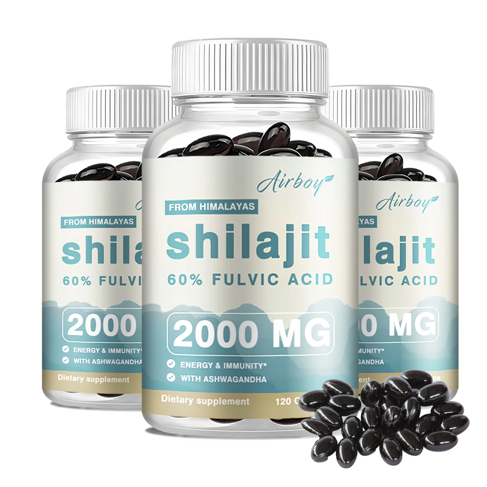 Shilajit Capsules - Reduce Stress, Balances Hormones, Boosts Energy & Vitality, Enhances Concentration, Thinking and Memory
Shilajit Capsules - Reduce Stress, Balances Hormones, Boosts Energy & Vitality, Enhances Concentration, Thinking and Memory