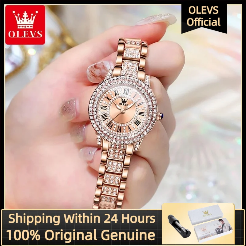 OLEVS 9943 Женские часы Топ Роскошные бриллиантовые римские циферблаты Водонепроницаемые кварцевые часы из нержавеющей стали Модные элегантные женские часы
OLEVS 9943 Женские часы Топ Роскошные бриллиантовые римские циферблаты Водонепроницаемые кварцевые часы из нержавеющей стали Модные элегантные женские часы
