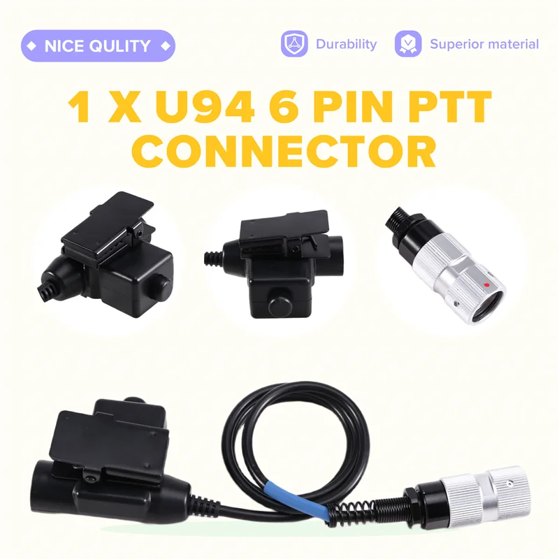 U94 6 Pin Shooting Headphones Adapter For PRC 152 PRC 148 PTT For PELTO COMTA EARMOF NOTO Plug
U94 6 Pin Shooting Headphones Adapter For PRC 152 PRC 148 PTT For PELTO COMTA EARMOF NOTO Plug