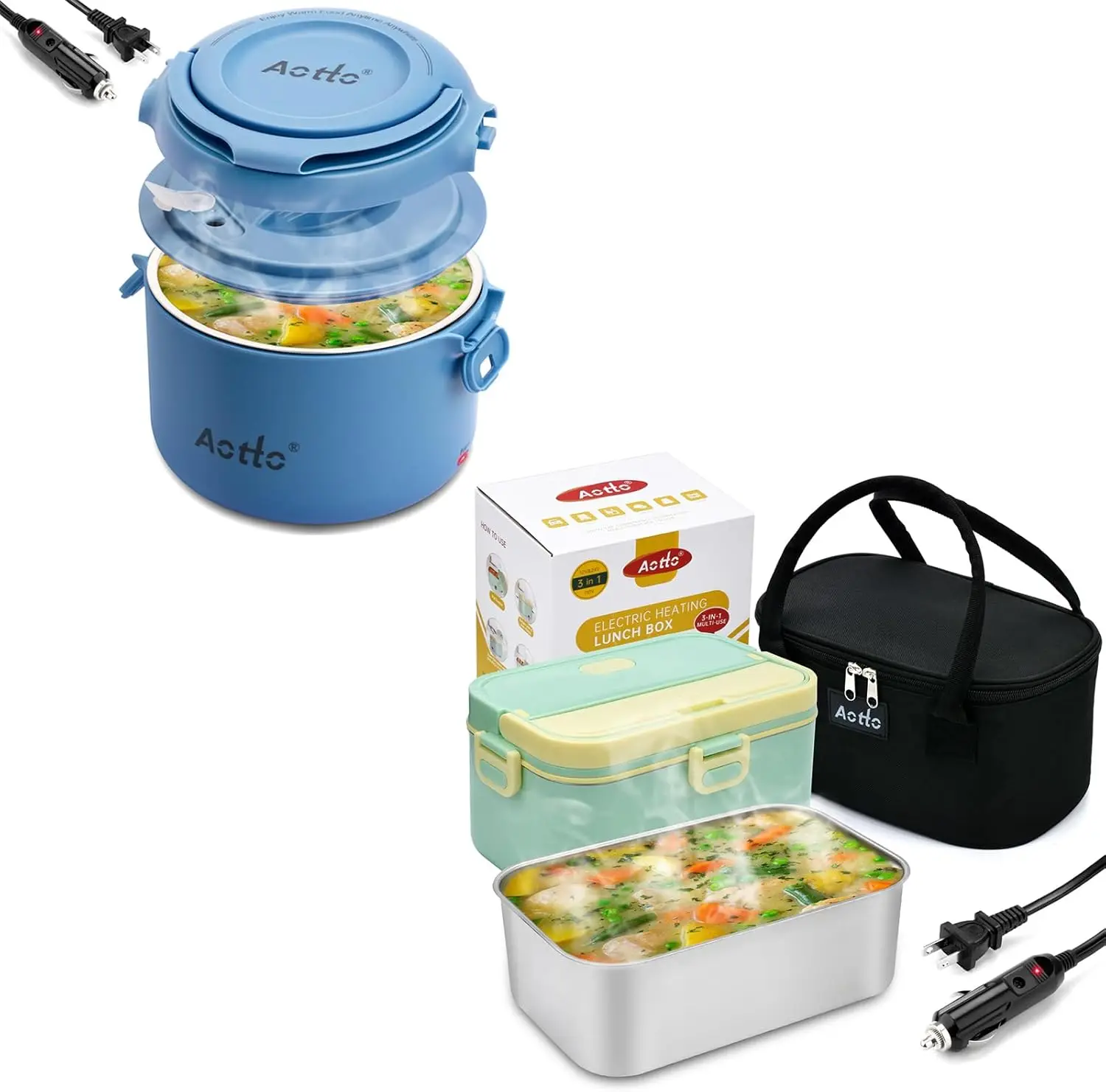 Electric Lunch Box Portable Food Warmer and Heater Blue and Green
Electric Lunch Box Portable Food Warmer and Heater Blue and Green