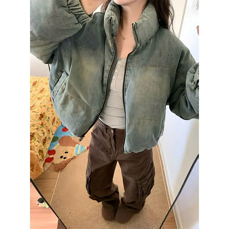 Women's Short Denim Stand Up Collar Jacket Vintage Style Autumn Winter Solid Color Female Zipper Long Sleeves Coat
Women's Short Denim Stand Up Collar Jacket Vintage Style Autumn Winter Solid Color Female Zipper Long Sleeves Coat