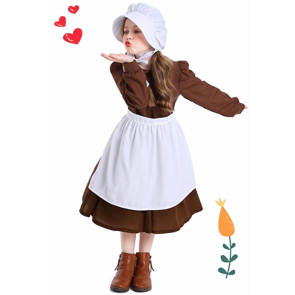 Детское платье кофейного цвета с длинными рукавами в пасторальном стиле, фартук и шляпа, комплект для девочек, праздничные костюмы для косплея на сцене
Детское платье кофейного цвета с длинными рукавами в пасторальном стиле, фартук и шляпа, комплект для девочек, праздничные костюмы для косплея на сцене