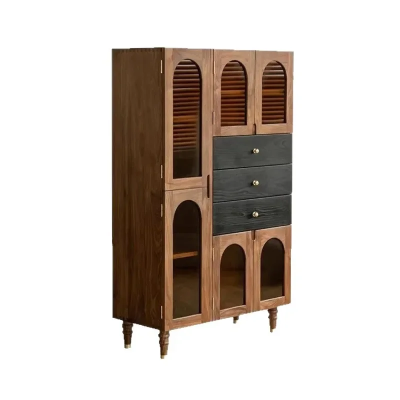Black walnut French retro display bookcase, living room sofa side cabinet, dining side cabinet, storage cabinet
Black walnut French retro display bookcase, living room sofa side cabinet, dining side cabinet, storage cabinet