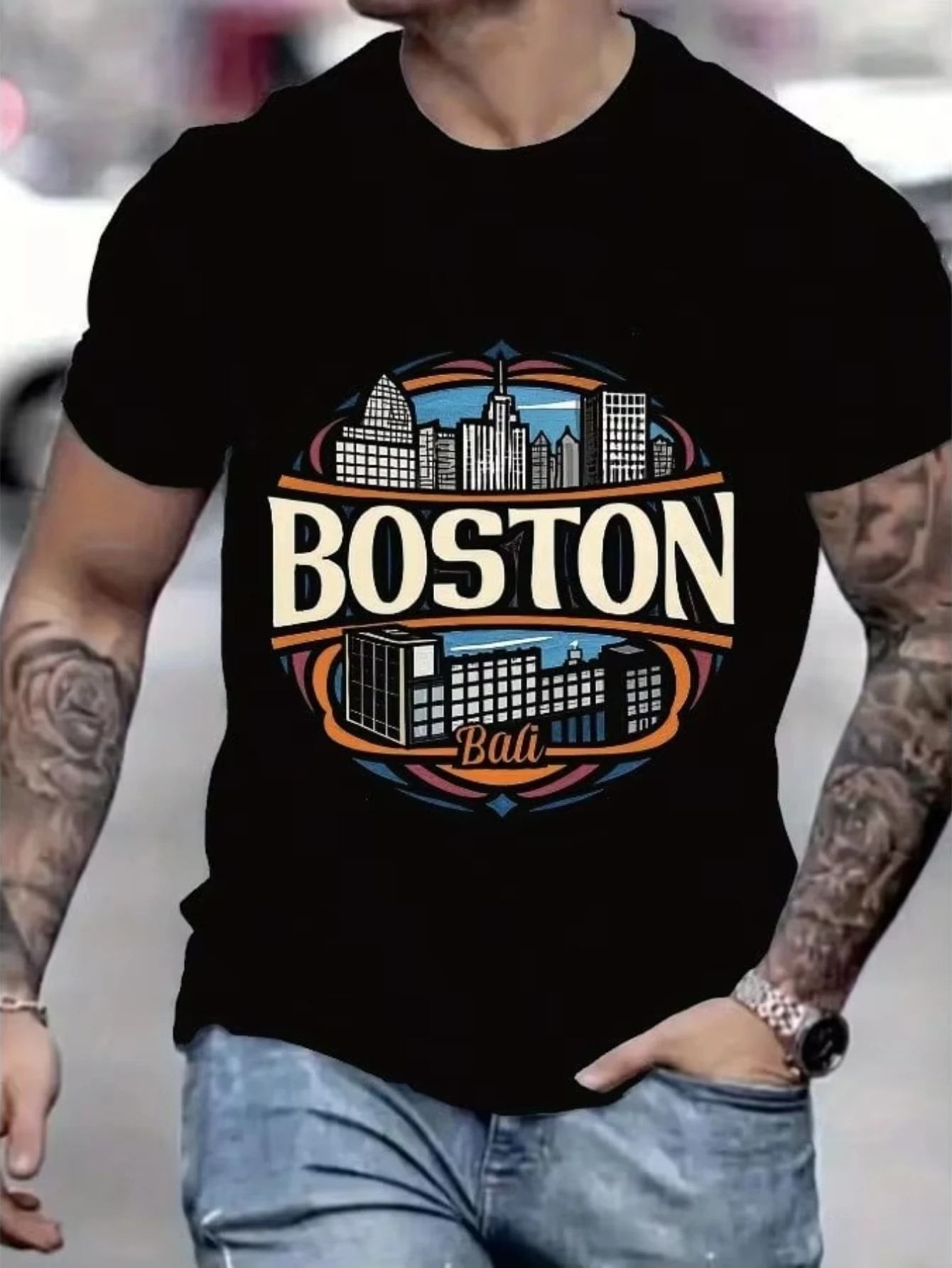 Мужская одежда Мужские футболки Унисекс Летняя футболка с принтом Бостон Ретро и повседневный стиль Городской стиль Популярные города Футболка с круглым вырезом
Мужская одежда Мужские футболки Унисекс Летняя футболка с принтом Бостон Ретро и повседневный стиль Городской стиль Популярные города Футболка с круглым вырезом