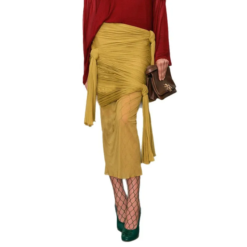 French Elegant Pleated Solid Color Wrap Skirt 2025 Autumn New High-End Knot Design Fashionable Midi Skirt for Women
French Elegant Pleated Solid Color Wrap Skirt 2025 Autumn New High-End Knot Design Fashionable Midi Skirt for Women