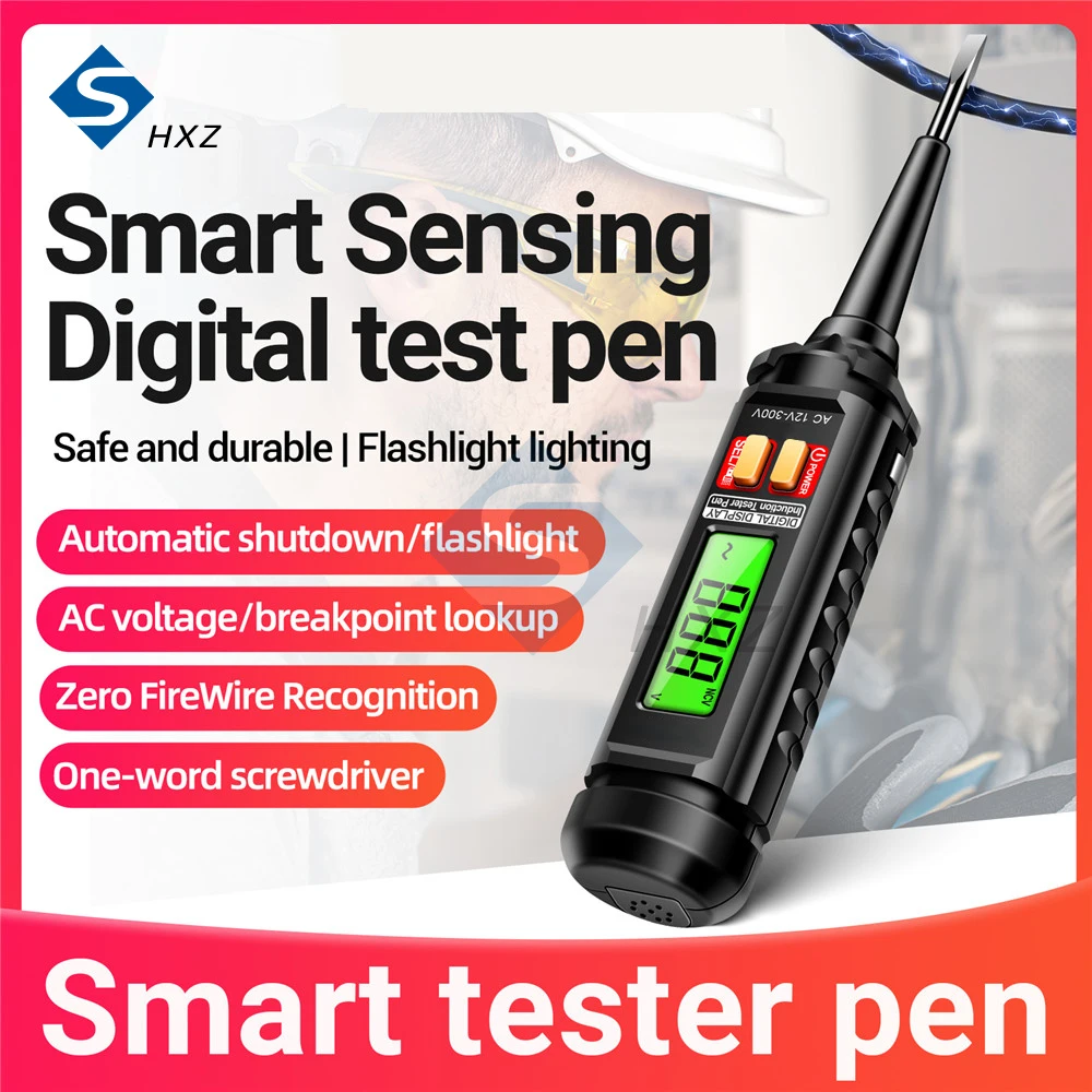 B16 AC12-300V Digtal Intelligent Voltage Tester Pen Slotted Screwdriver Multimeter Wire Break Detect Test Pen Electricians Tools
B16 AC12-300V Digtal Intelligent Voltage Tester Pen Slotted Screwdriver Multimeter Wire Break Detect Test Pen Electricians Tools