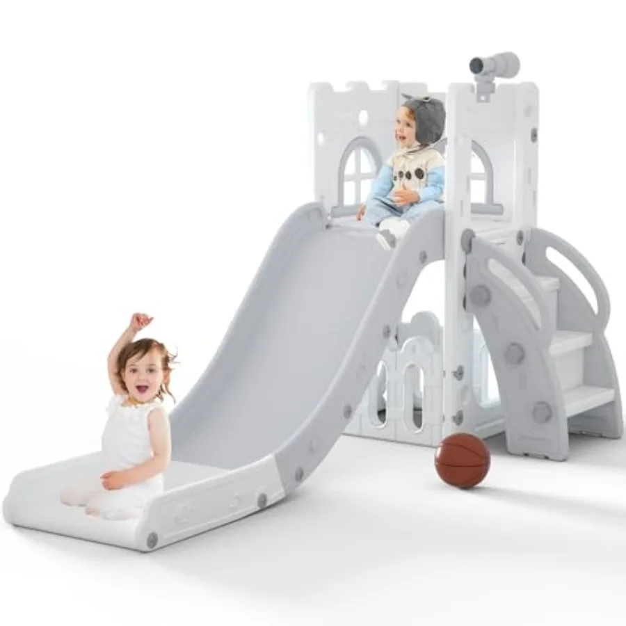 6 in 1 Toddler Slide, Baby Playset for Indoor Outdoor Playground with Basketball Hoop, Storage and Telescope, Climbing Toys for
6 in 1 Toddler Slide, Baby Playset for Indoor Outdoor Playground with Basketball Hoop, Storage and Telescope, Climbing Toys for