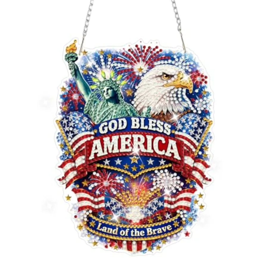 Independence Day Diamond Art Hanging Kits for Adults, 4th of July Diamond Painting Pendant DIY Gem Art Window Wall Hanging Orna
Independence Day Diamond Art Hanging Kits for Adults, 4th of July Diamond Painting Pendant DIY Gem Art Window Wall Hanging Orna