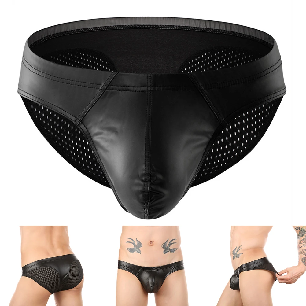 Men\\\\\\'s PU Leather Bikini Underpants with Mesh Butt Pouch Classic Briefs Style Underwear for Breathable and Stylish Wear
Men\\\\\\'s PU Leather Bikini Underpants with Mesh Butt Pouch Classic Briefs Style Underwear for Breathable and Stylish Wear