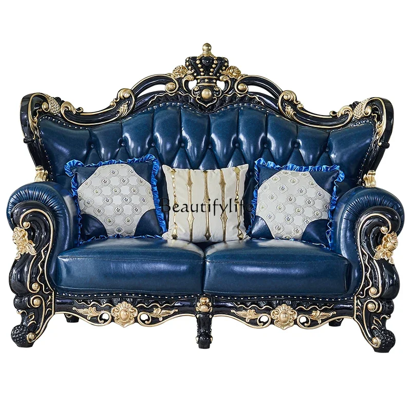 FG40European leather sofa solid wood double-sided carved American villa ebony living room furniture
FG40European leather sofa solid wood double-sided carved American villa ebony living room furniture