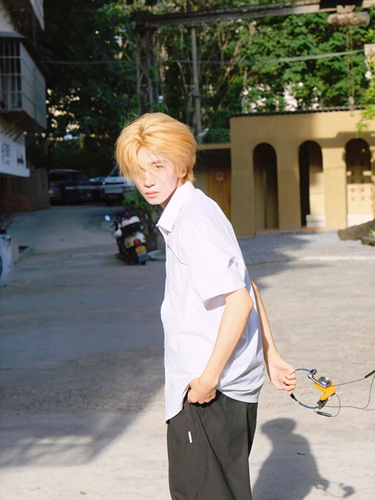 Pure White Ice Silk Men's irt ort Sve Summer Youth Faion American Sle Ivy League College orm Loose Fit Button ...
Pure White Ice Silk Men's irt ort Sve Summer Youth Faion American Sle Ivy League College orm Loose Fit Button ...