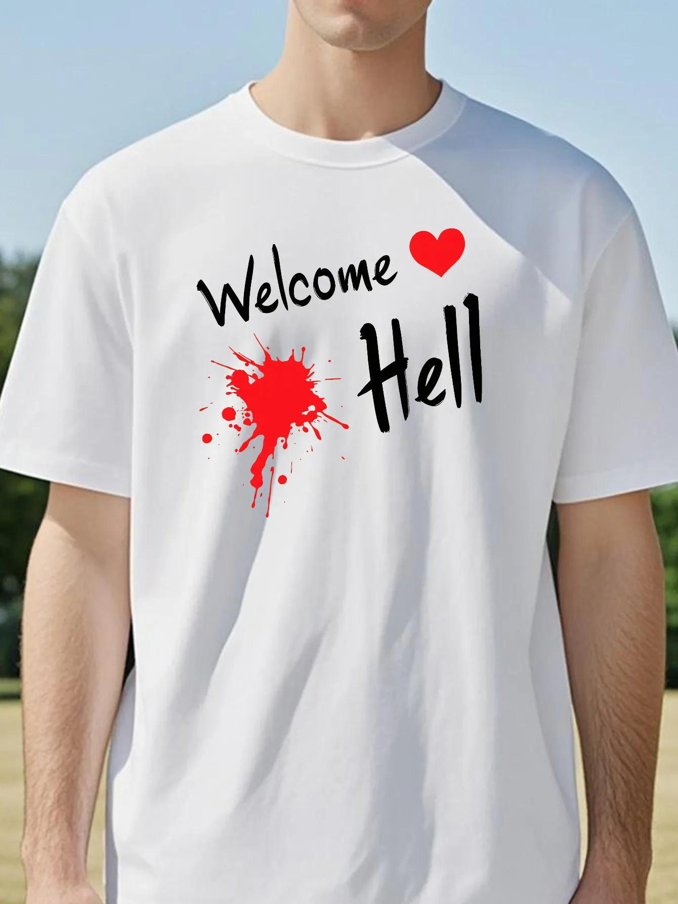 Welcome Hell print Graphic Tshirt men women Clothing Harajuku Clothes tee Summer Breathable Casual Loose Round Neck top t shirt
Welcome Hell print Graphic Tshirt men women Clothing Harajuku Clothes tee Summer Breathable Casual Loose Round Neck top t shirt