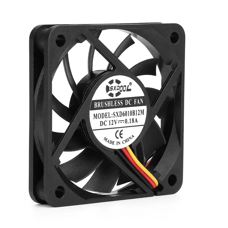 Brand New SXDOOL SXD6010B12M Slim 60*60*10mm DC 12V 0.18A 3-wire 3P Speed FG Signal 3500RPM 14.8CFM Case Cooling Fan
Brand New SXDOOL SXD6010B12M Slim 60*60*10mm DC 12V 0.18A 3-wire 3P Speed FG Signal 3500RPM 14.8CFM Case Cooling Fan