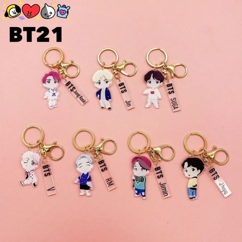 New BTS series cute creative cartoon pattern decorative pendant peripheral fashion versatile portable acrylic keychain gift
New BTS series cute creative cartoon pattern decorative pendant peripheral fashion versatile portable acrylic keychain gift