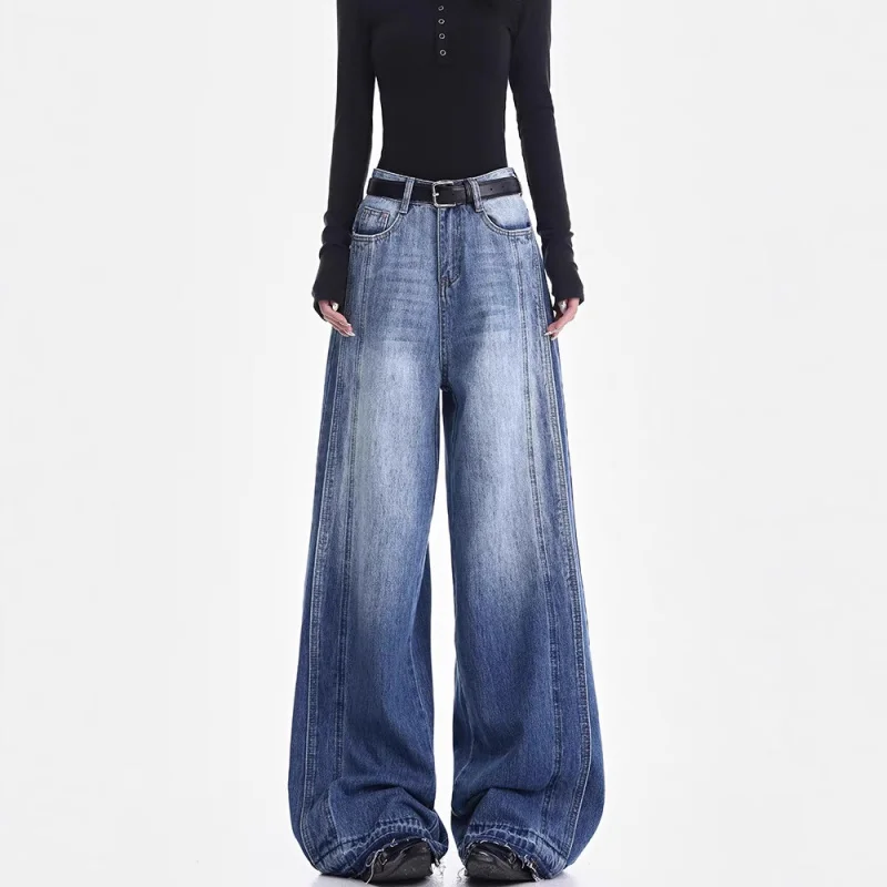 Spring New American Retro Wide-Leg Jeans for Women, Stylish Straight Loose Floor-Length Pants
Spring New American Retro Wide-Leg Jeans for Women, Stylish Straight Loose Floor-Length Pants
