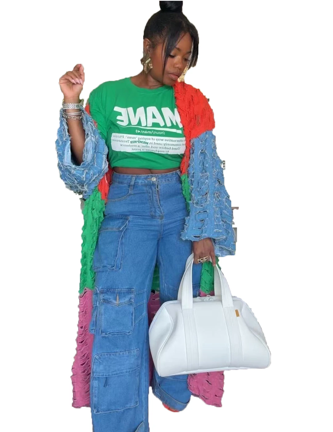 Fashion Blogger Design Mulitcolor Hollow Denim Cardigans ,Autumn Free Size Evening Party Cow Kimonos African Riche Women Clothe
Fashion Blogger Design Mulitcolor Hollow Denim Cardigans ,Autumn Free Size Evening Party Cow Kimonos African Riche Women Clothe