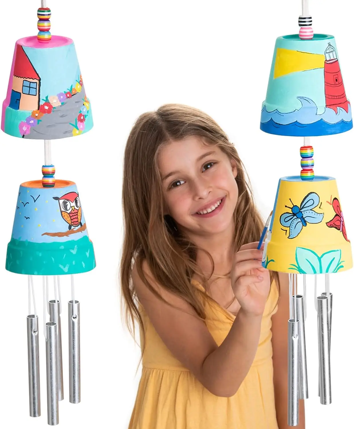 DIY Wind Chime Craft Kit for Kids 6-12, 2-Pack with Large Bells, Stencils & Beads, Creative Gift
DIY Wind Chime Craft Kit for Kids 6-12, 2-Pack with Large Bells, Stencils & Beads, Creative Gift