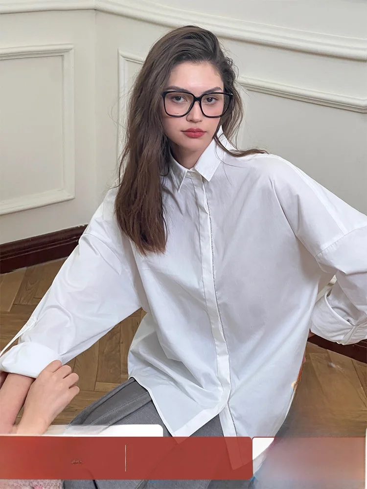 Белый Long Sve Cotton irt Женский осенний высококачественный irt Zhang Da Simple Sle Свободный крой Дышащий Удобный для кожи
Белый Long Sve Cotton irt Женский осенний высококачественный irt Zhang Da Simple Sle Свободный крой Дышащий Удобный для кожи