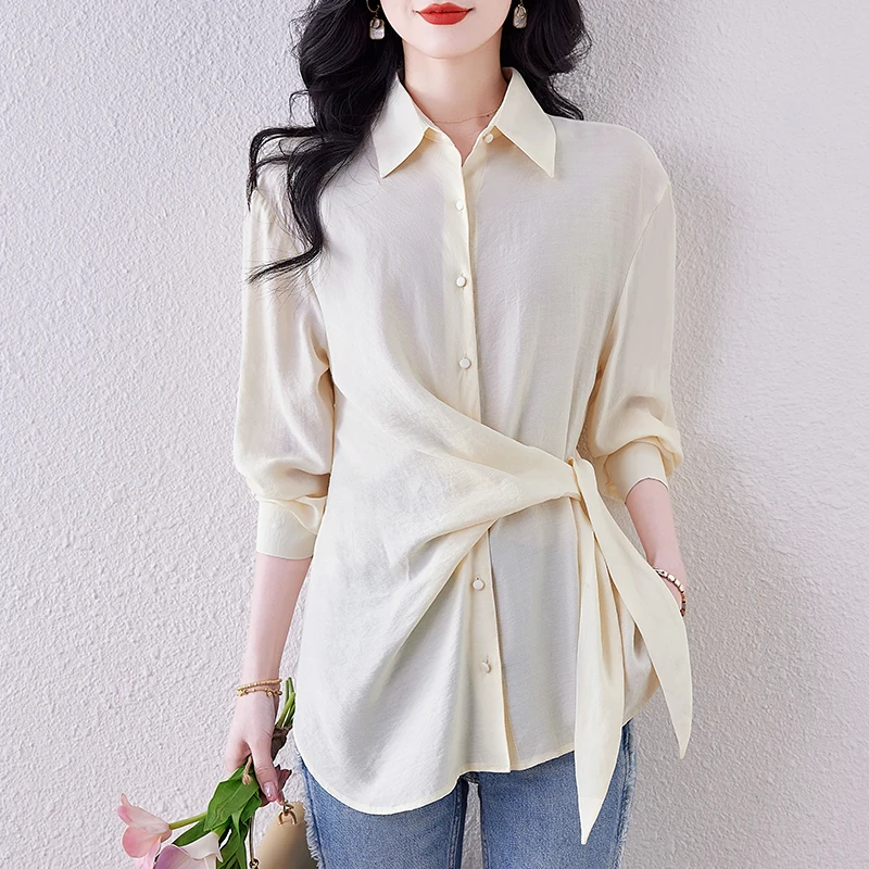 Women's Fashion Irregular Long Sleeve Button-Up Blouse Chic Bow Tied Chiffon Shirt Elegant Office Women Stylish Casual Tops
Women's Fashion Irregular Long Sleeve Button-Up Blouse Chic Bow Tied Chiffon Shirt Elegant Office Women Stylish Casual Tops