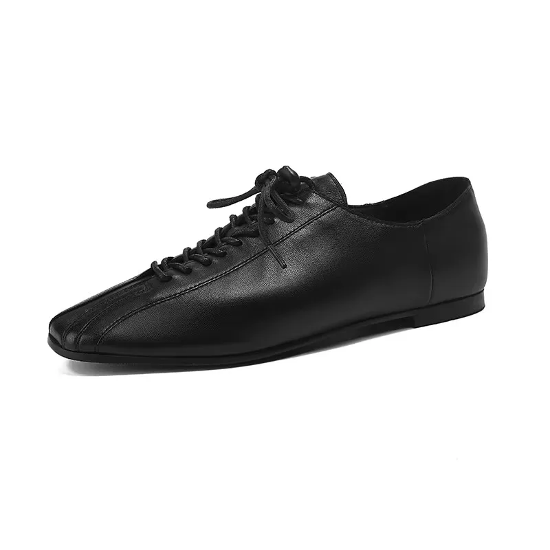 2025 New Hot Sale Fashion Black Low Heel Lace Up Genuine Leather Pumps Women Daily Walk Flats Young Girls Casual Autumn Shoes
2025 New Hot Sale Fashion Black Low Heel Lace Up Genuine Leather Pumps Women Daily Walk Flats Young Girls Casual Autumn Shoes