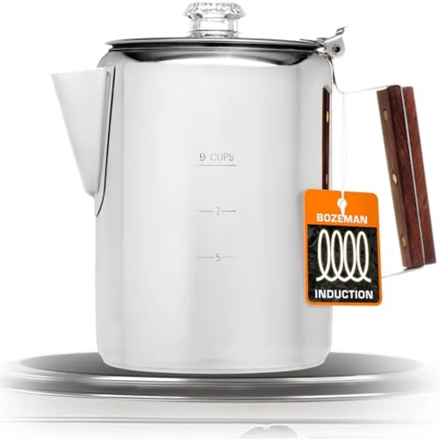 Bozeman Induction Coffee Maker — Percolator Coffee Pot Coffee Percolator Brews 3 Kinds of Ways: Fire Stovetop and Induction [9
Bozeman Induction Coffee Maker — Percolator Coffee Pot Coffee Percolator Brews 3 Kinds of Ways: Fire Stovetop and Induction [9