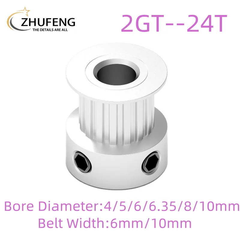 GT2 Timing Pulley 24 Teeth Bore 4/5/6/6.35/8/10mm Synchronous Wheels Gear Part For Width 6/10 mm 3D Printer Parts Belt
GT2 Timing Pulley 24 Teeth Bore 4/5/6/6.35/8/10mm Synchronous Wheels Gear Part For Width 6/10 mm 3D Printer Parts Belt