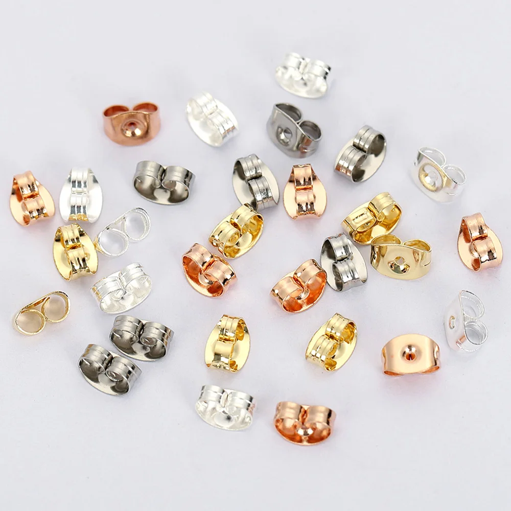 100Pcs 6x4.5mm Stainless Steel Earrings Back Stopper Ear Stud Butterfly Pin Caps for Diy Earring Stud Jewelry Making Accessories
100Pcs 6x4.5mm Stainless Steel Earrings Back Stopper Ear Stud Butterfly Pin Caps for Diy Earring Stud Jewelry Making Accessories