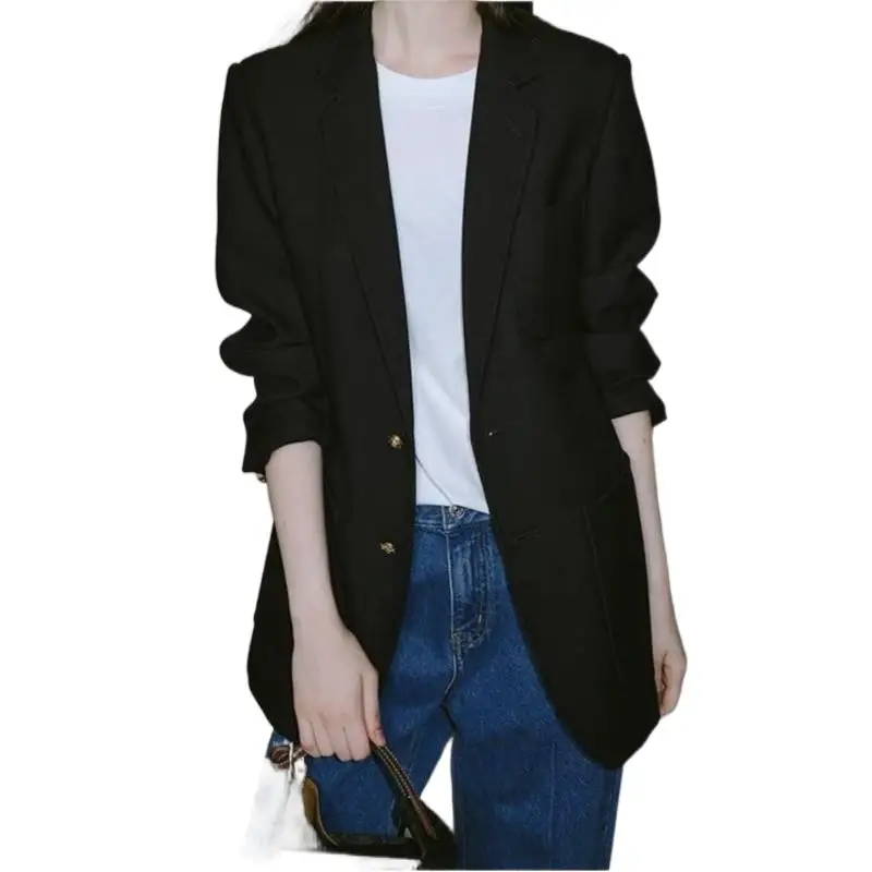 2022 new metal buckles a suit for pure wool leisure commute black rice white pure color coat
2022 new metal buckles a suit for pure wool leisure commute black rice white pure color coat