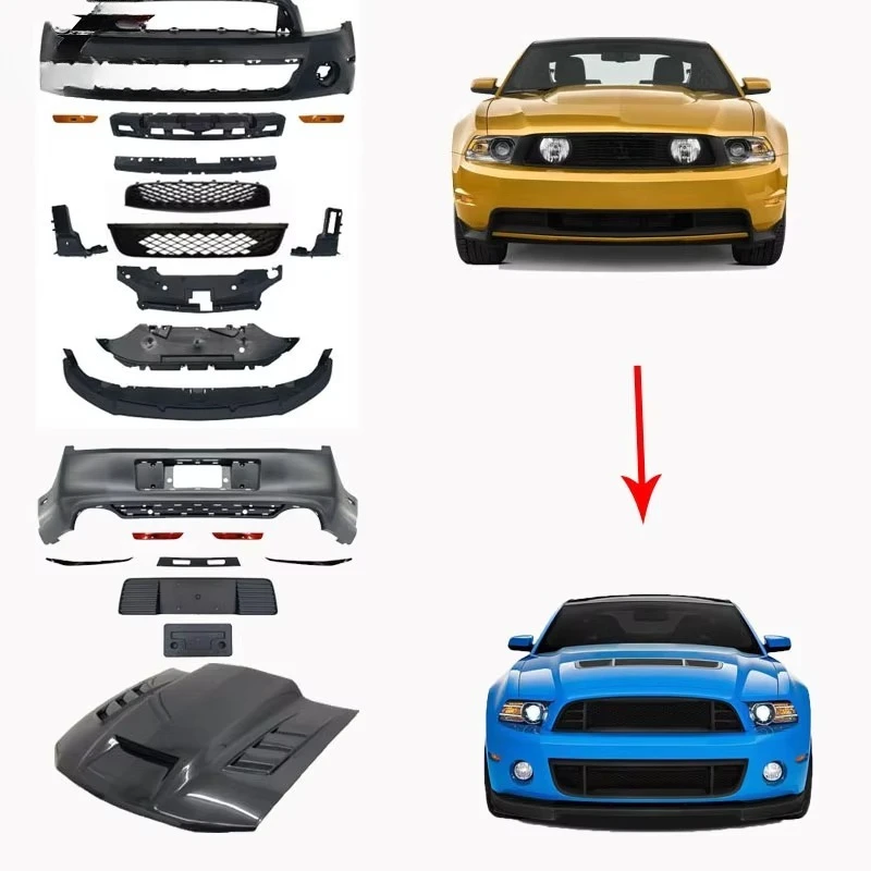 Full Widebody Kit for Mustang GT500 2010-2012 Update 2013-2014 Bumper Guard with Carbon Fiber Hood for Mustang
Full Widebody Kit for Mustang GT500 2010-2012 Update 2013-2014 Bumper Guard with Carbon Fiber Hood for Mustang