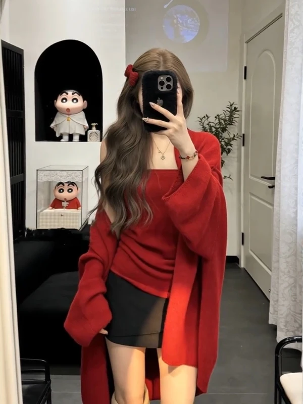 Женский вязаный кардиган, свитер, красный Cisas, новогодний комплект из двух предметов, теплый комплект с высокой талией, повседневный сексуальный зимний наряд
Женский вязаный кардиган, свитер, красный Cisas, новогодний комплект из двух предметов, теплый комплект с высокой талией, повседневный сексуальный зимний наряд