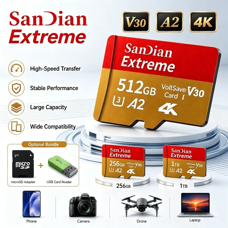 Original 1TB Micro TF/SD Card Memory Card 128GB 256GB Portable Mini Memory Card Class10 For Camera/Phone/Drone
Original 1TB Micro TF/SD Card Memory Card 128GB 256GB Portable Mini Memory Card Class10 For Camera/Phone/Drone