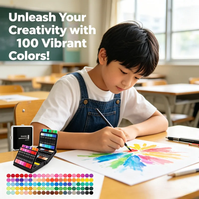 100 colors Vibrant Double-Ended Watercolor Markers – Art Set for Drawing & Crafts, Durable Plastic Bodies, Christmas Gift
100 colors Vibrant Double-Ended Watercolor Markers – Art Set for Drawing & Crafts, Durable Plastic Bodies, Christmas Gift