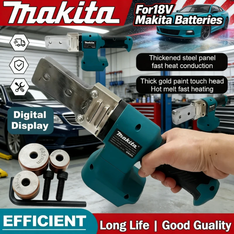 Аккумуляторный аппарат для сварки труб Makita, паяльник для PPR/PE, для пластиковых труб, нагревательный инструмент для пайки горячим расплавом, для аккумулятора 18В
Аккумуляторный аппарат для сварки труб Makita, паяльник для PPR/PE, для пластиковых труб, нагревательный инструмент для пайки горячим расплавом, для аккумулятора 18В