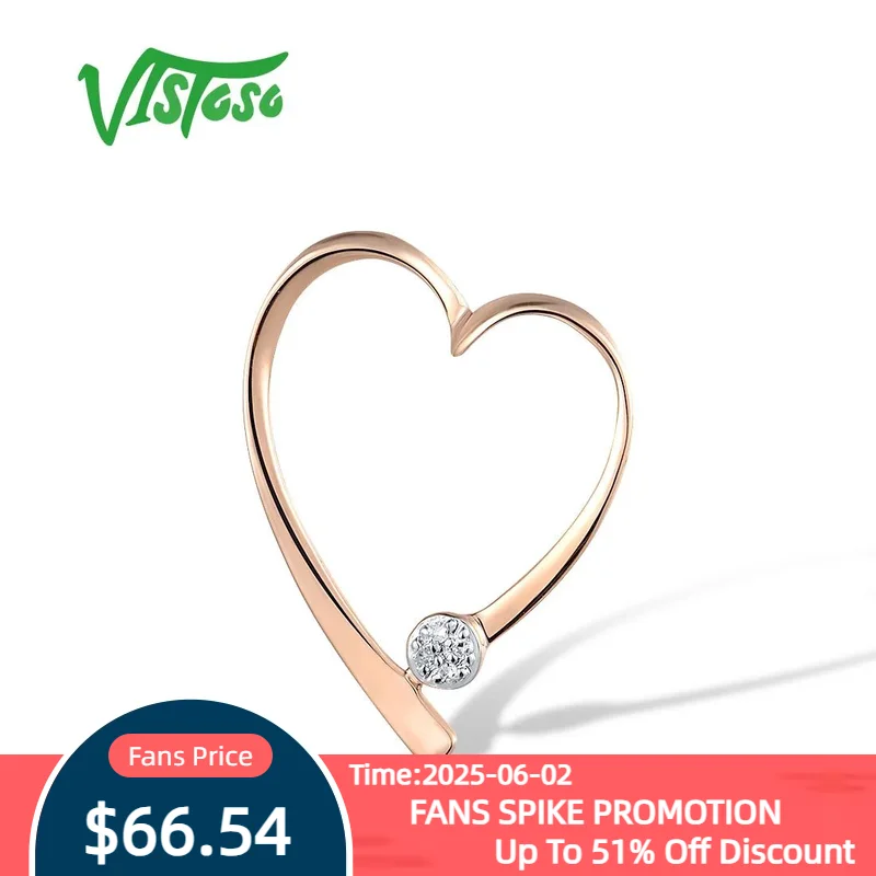 VISTOSO Gold Pendants For Women Pure 14K 585 Rose Gold Love Heart Sparkling Diamond Geometric Wedding Gifts Trendy Fine Jewelry
VISTOSO Gold Pendants For Women Pure 14K 585 Rose Gold Love Heart Sparkling Diamond Geometric Wedding Gifts Trendy Fine Jewelry