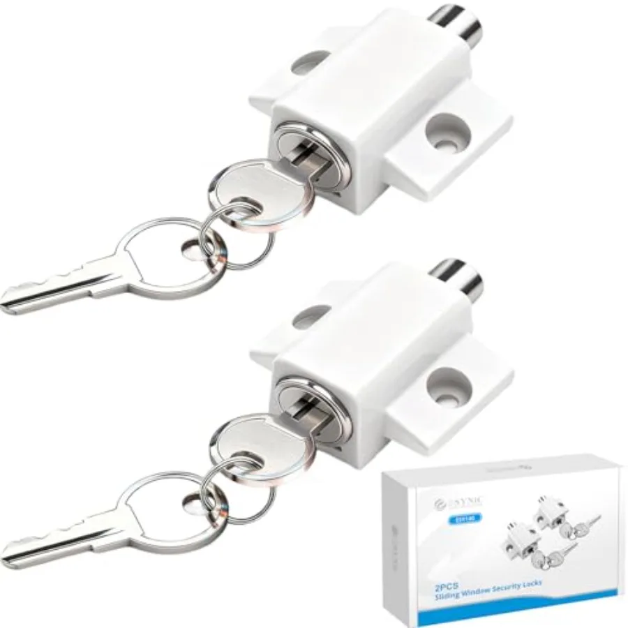 2-Pack Heavy Duty Sliding Door and Window Locks with Keys - Universal Fit Zinc Alloy Security Lock for Patio/French Doors, Dual
2-Pack Heavy Duty Sliding Door and Window Locks with Keys - Universal Fit Zinc Alloy Security Lock for Patio/French Doors, Dual
