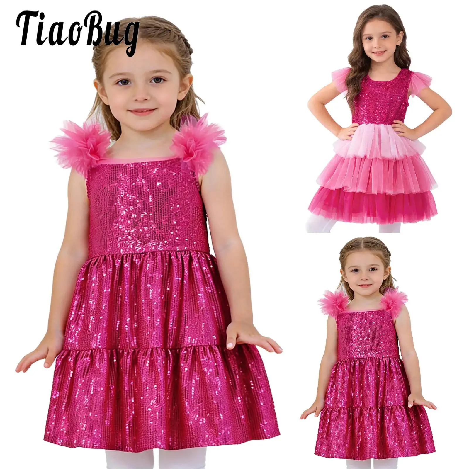 Kids Girls Tiered Ruffle Stage Performance Dress Sparkly Sequins Ruffled Sleeves Dress for Birthday Party Pageant Photography
Kids Girls Tiered Ruffle Stage Performance Dress Sparkly Sequins Ruffled Sleeves Dress for Birthday Party Pageant Photography