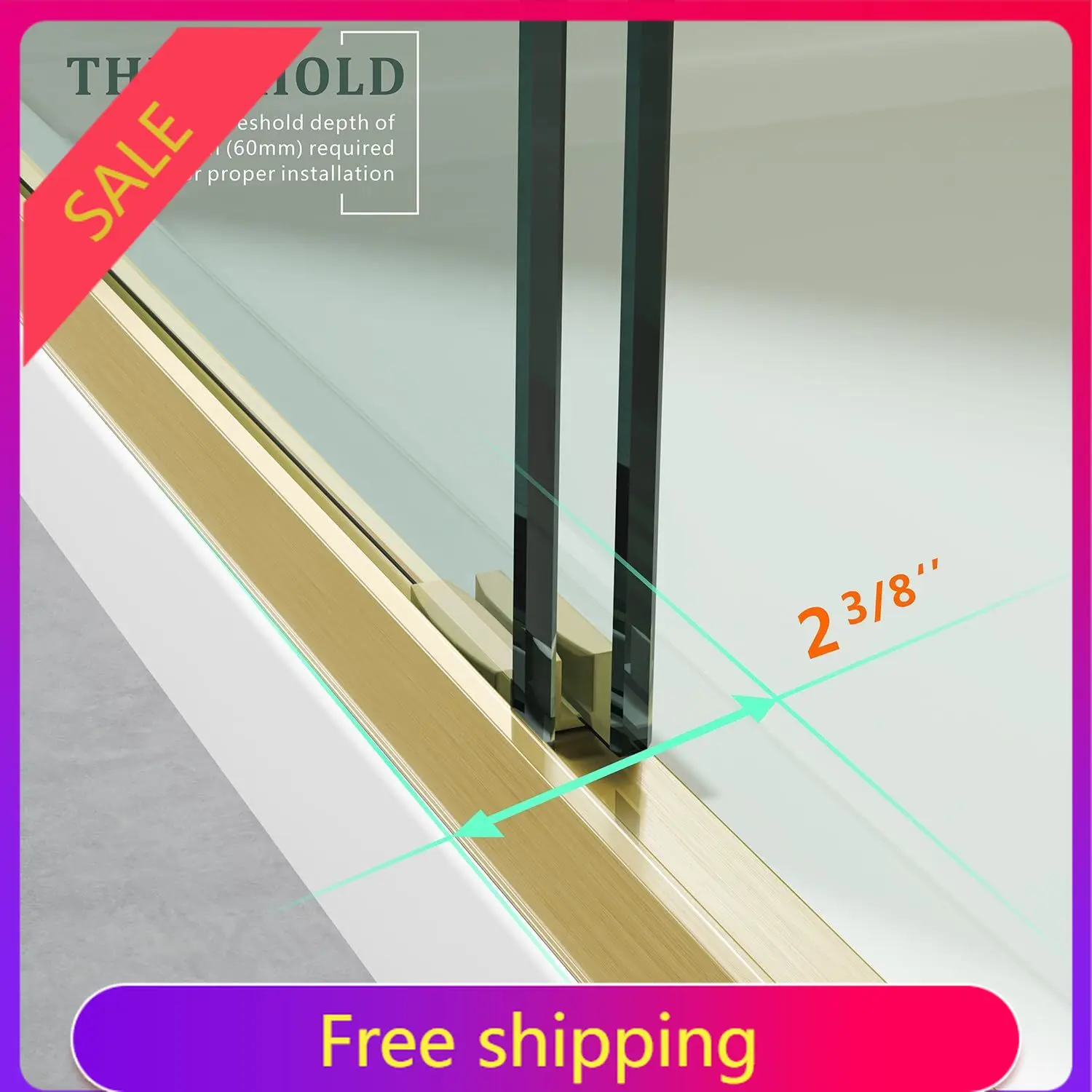 Brushed Gold 56"-60" x 57" Adjustable SGCC/ANSI Certified Tempered Glass Shower Door for Bathtub,Leak-Proof Sliding Reversible D
Brushed Gold 56"-60" x 57" Adjustable SGCC/ANSI Certified Tempered Glass Shower Door for Bathtub,Leak-Proof Sliding Reversible D