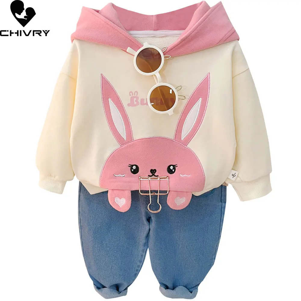 New 2023 Baby Girls Spring Autumn Fashion Cartoon Rabbit Hooded Hoodies Sweatshirt with Denim Pants Kids Casual Clothing Sets
New 2023 Baby Girls Spring Autumn Fashion Cartoon Rabbit Hooded Hoodies Sweatshirt with Denim Pants Kids Casual Clothing Sets