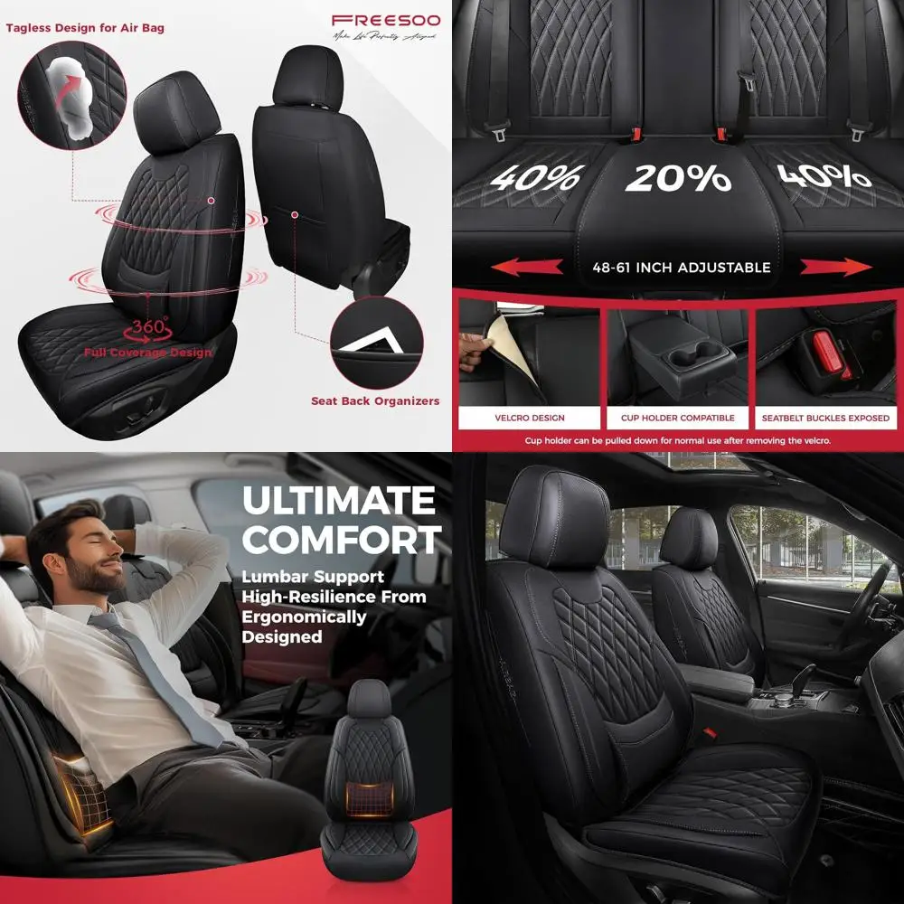 Универсальные чехлы для автомобильных сидений из искусственной кожи наппа, дышащие, водонепроницаемые, с поддержкой поясницы, для седанов.
Универсальные чехлы для автомобильных сидений из искусственной кожи наппа, дышащие, водонепроницаемые, с поддержкой поясницы, для седанов.