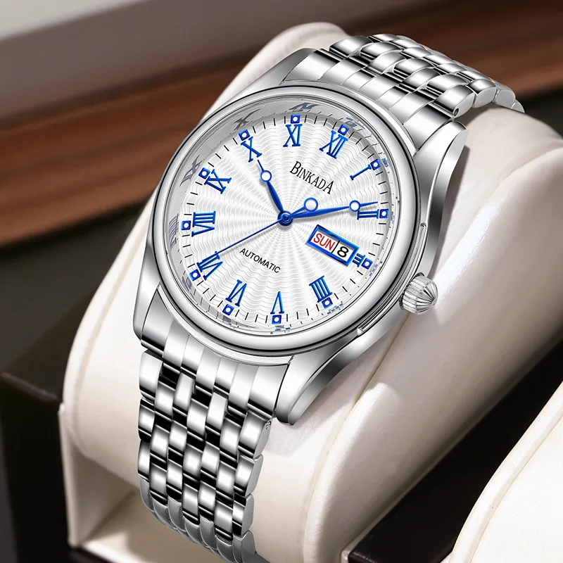 BINKADA Brand New Classic Men's Fully Automatic Mechanical Watch Stainless Steel Week Calendar Waterproof Business Men's Watch
BINKADA Brand New Classic Men's Fully Automatic Mechanical Watch Stainless Steel Week Calendar Waterproof Business Men's Watch
