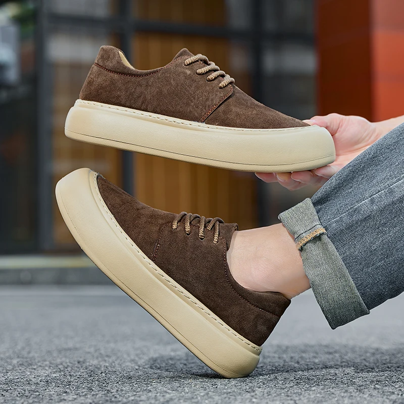Men Suede Leather Shoes Thick Platform Height Increasing Loafers Non Slip Breathable Walking Business Casual Lace-up Footwear
Men Suede Leather Shoes Thick Platform Height Increasing Loafers Non Slip Breathable Walking Business Casual Lace-up Footwear