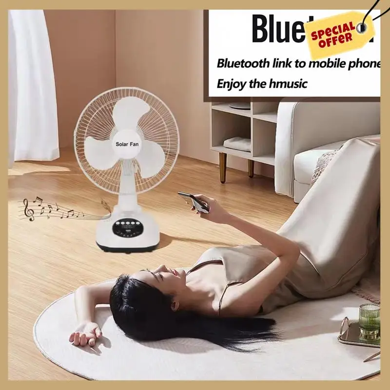 Stable Performance-12 Inch Solar Fan Portable Rechargeable Fan With Solar Panel 3 Gears Wind Music Playback LED Light For Campin
Stable Performance-12 Inch Solar Fan Portable Rechargeable Fan With Solar Panel 3 Gears Wind Music Playback LED Light For Campin